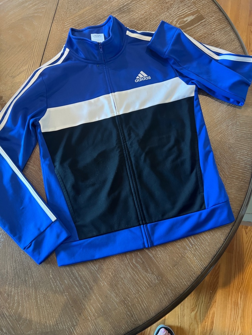 adidas Royal Blue Black White Zip-Front Track Jacket